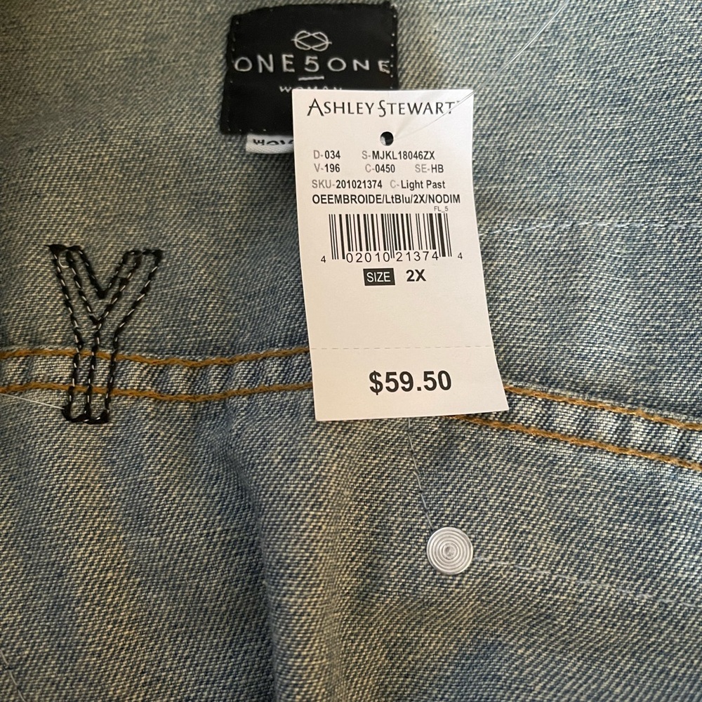 Ashley Stewart Jean Jacket Size 2x One 5 One Woman
